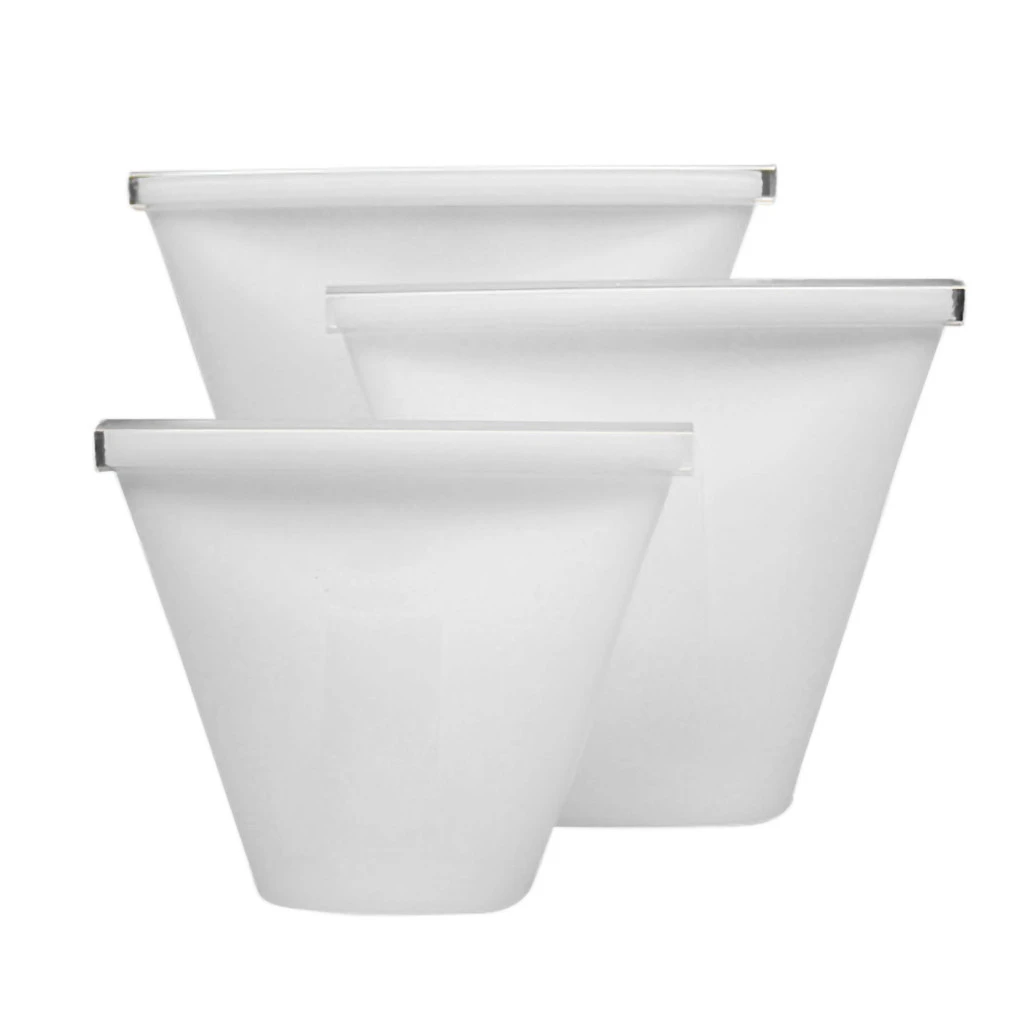 3Pcs Cups White Силиконовые контейнеры для хранения продуктов на молнии сверху герметичная миска для свежей еды многоразовая подставка на молнии закрывающая сумка для фруктов и овощей герметичная чашка Прямая поставка - Цвет: 3Pcs Cups White