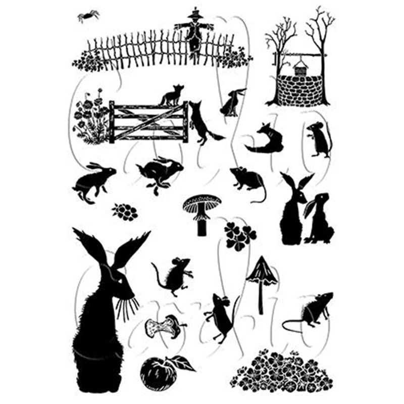 Animal Field Day Transparent Clear Silicone Stamp/Seal for DIY Scrapbooking/photo album Decorative clear stamp clear stamps,silicone stamps
