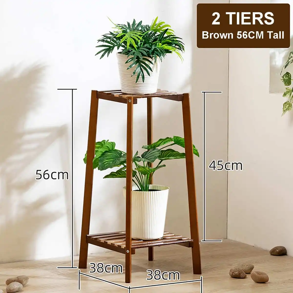 4 Layers Simplicity Wood Stand For Plants Landing Type Light Extravagant Multi-storey Shelf Indoor Flowerpot Frame Flower Stand garden furniture sale Outdoor Furniture