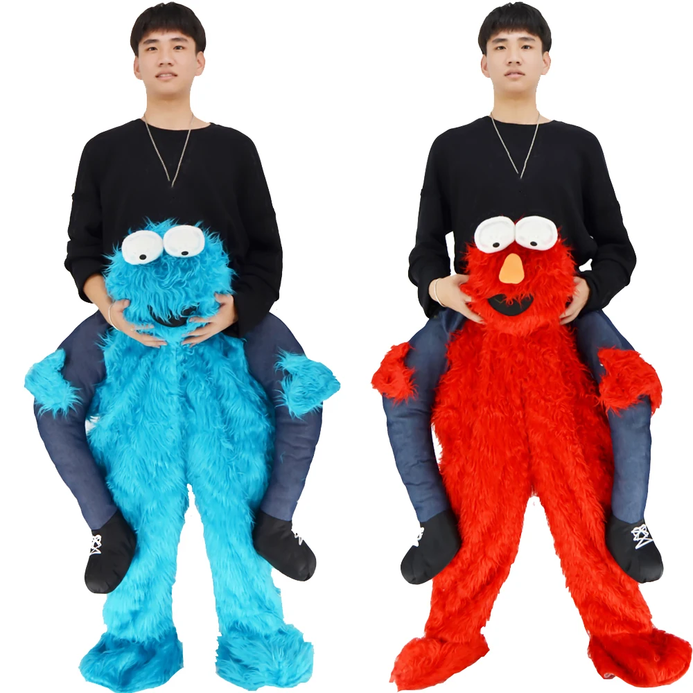 

Adult Halloween Cosplay Costumes Men Women Ride on Me Mascot Carry Back Funny Animal Pants Fake Leg Christmas Party Performance