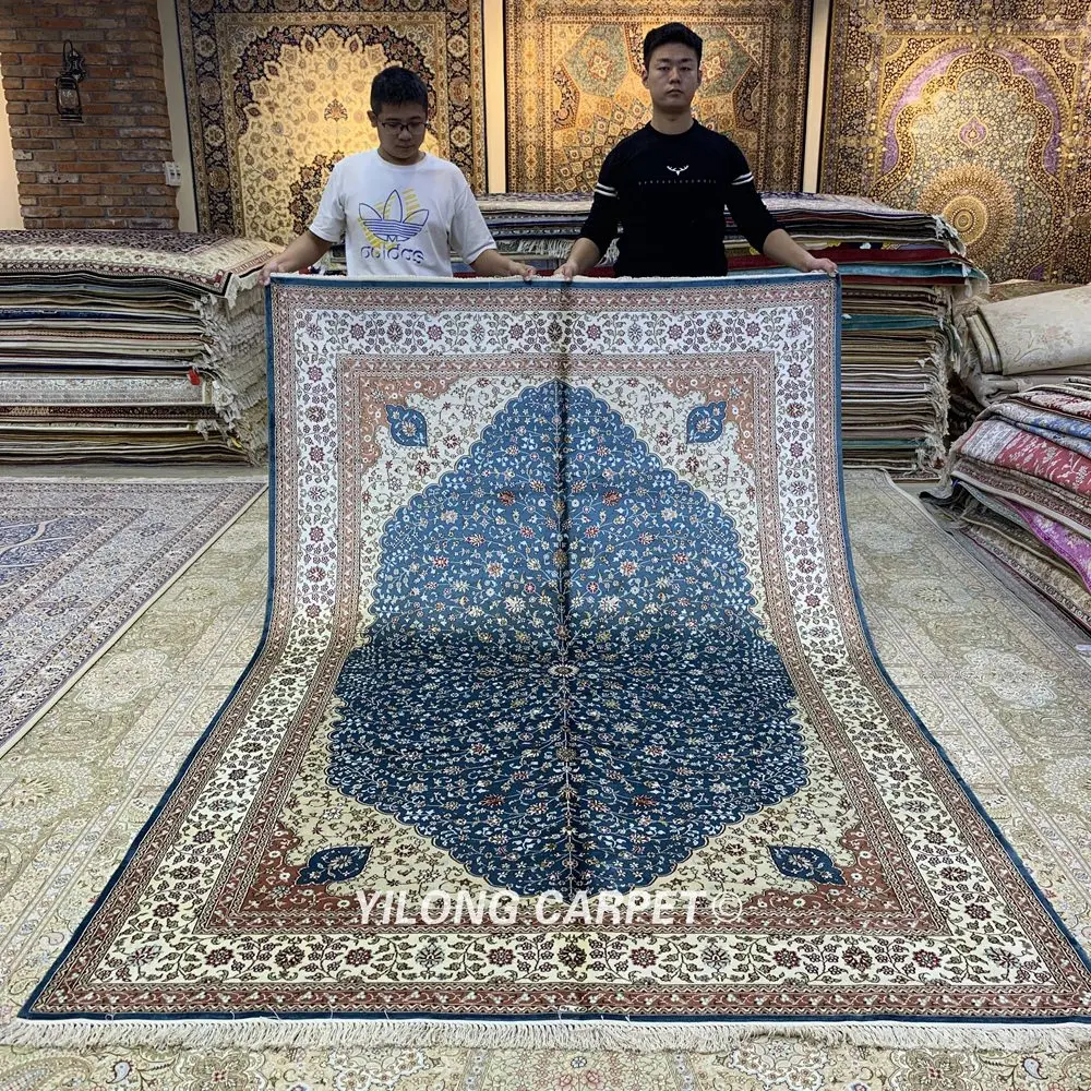 YILONG 6'x9' турецкие шелковые ковры vantage ручной завязанный Восточный ковер (HF331B)