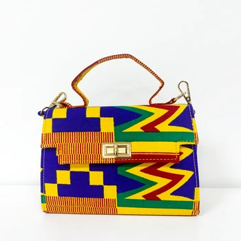 

New Fashion ankara Bag Lady Shoulder Messenger Bags african kente bag Women Leather Handbags Luxury Brand Crossbody Totes