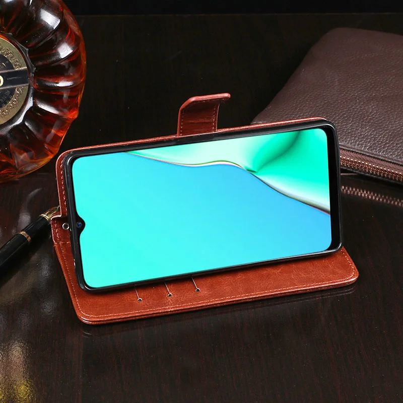 Leather Wallet Flip Phone Case - Elegant Protective Cover with Card Slots and Stand