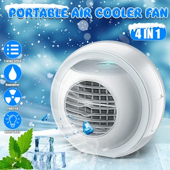 

12V Mini Portable Air Conditioner Water Cooling Fan Conditioning Fan Humidifier Purifier Usb Desktop Air Cooler Fan