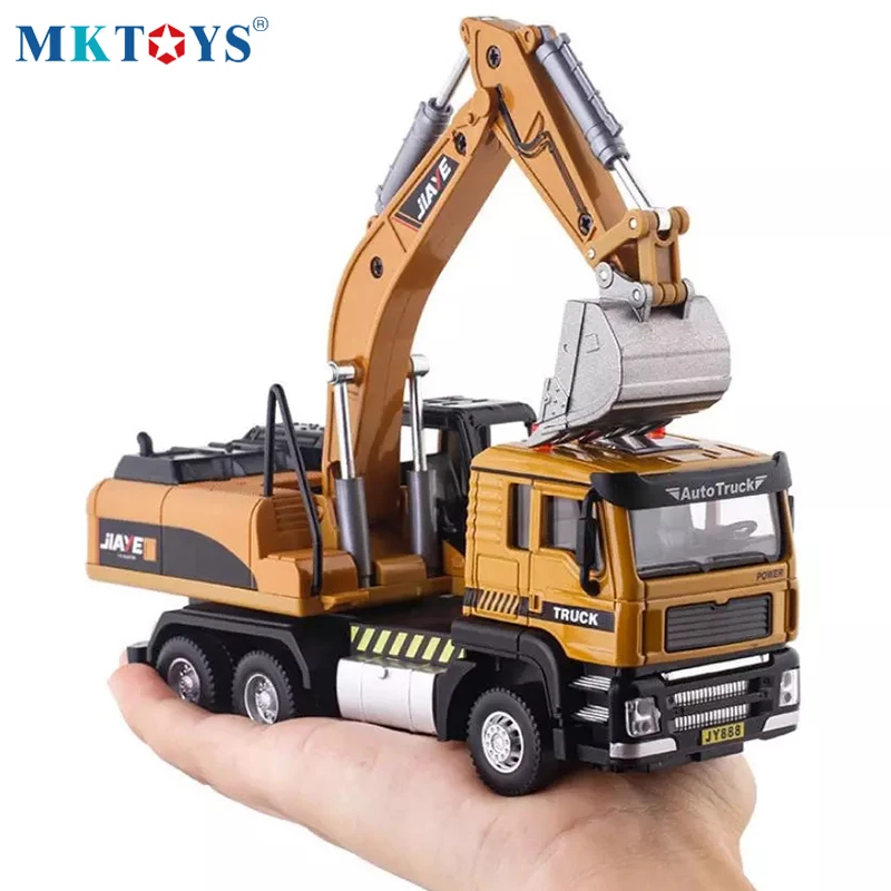 Excavator Model Dump-Truck High-Simulation Car 1:50 Vehicle-Toy Alloy-Engineering Car-Rotary-Gift
