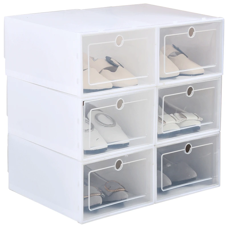 CAXUSD Box Transparent Storage Box Clear Storage Bins with Lids Stackable  Shoe Containers Plastic Sundries Bin Drawer Organizer for Makeup Shoes