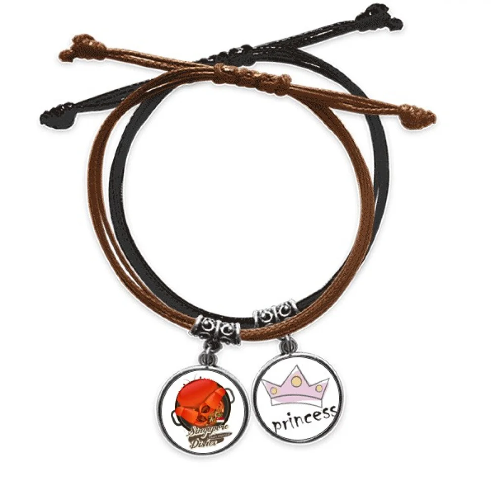 Traditional Singapore Chili Crab Bracelet Rope Hand Chain Leather Princess Wristband | Украшения и аксессуары