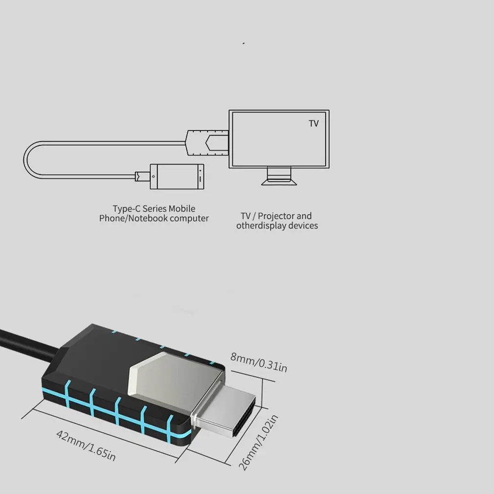 1080P 4K USB C к HDMI кабель типа C Мужской к HDMI Мужской адаптер конвертер для samsung S9 S8 для Huawei Mate 10 P20 для MacBook
