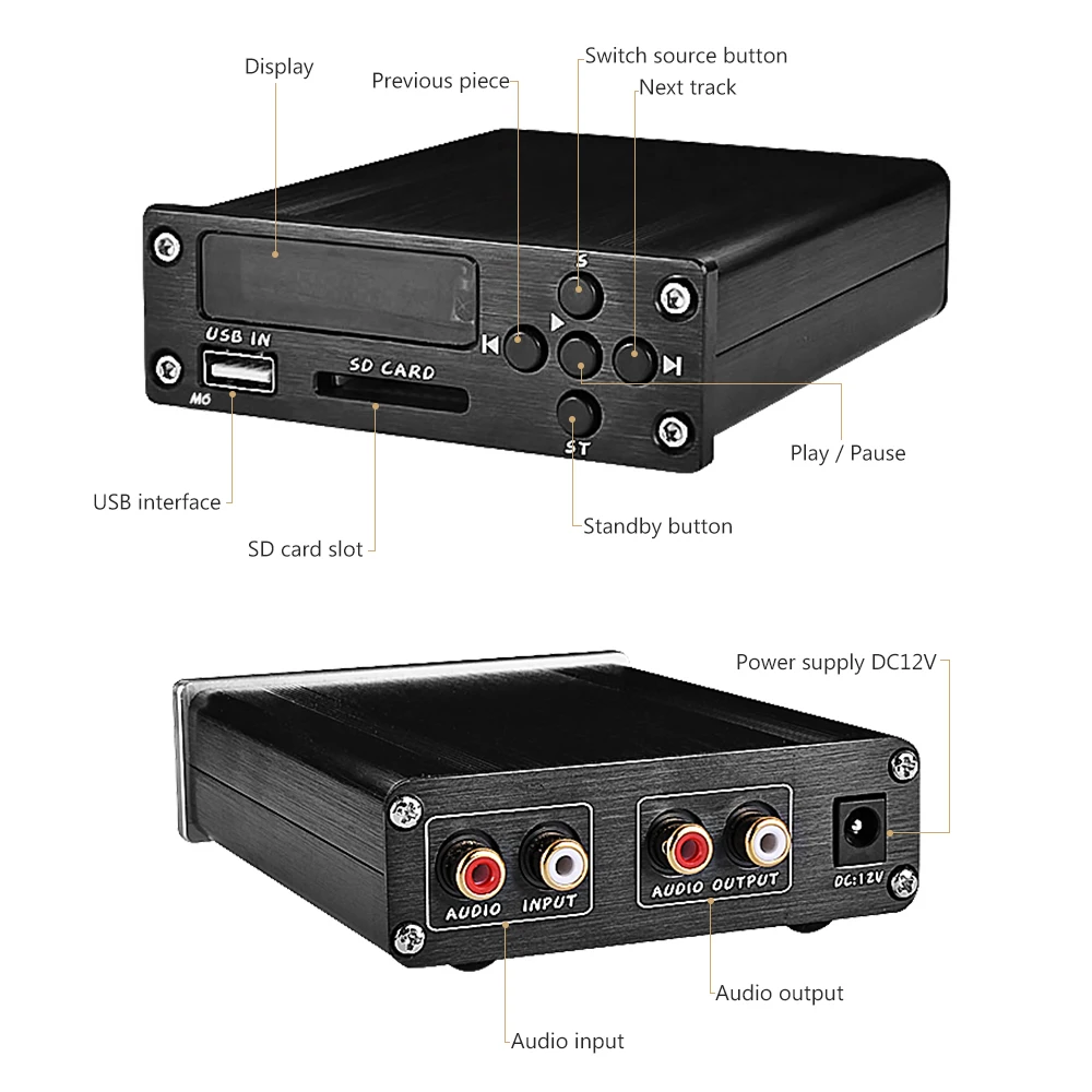 AOSHIKE декодер доска HiFi Fever APE декодирование автомобиля MP3 музыкальный плеер Поддержка USB U диск SD для мощности аудио усилитель домашний кинотеатр
