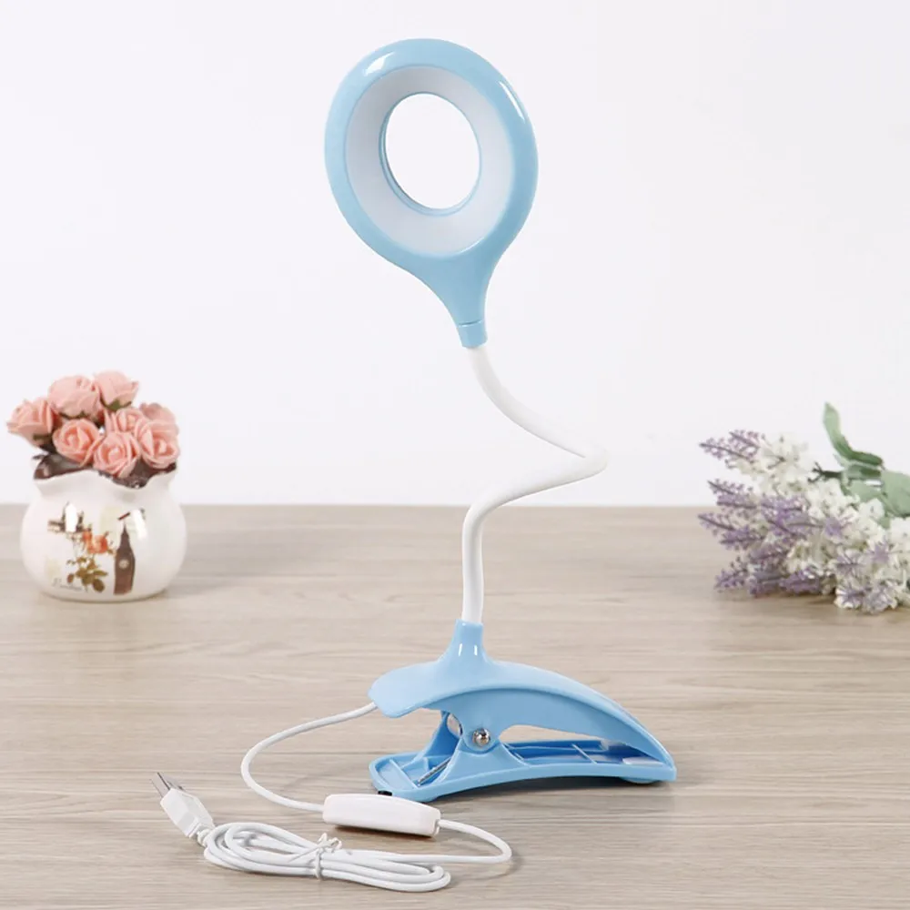 Finether USB светодиодный Настольный светильник 2 в 1 с зажимом для настольного освещения 360 градусов Регулируемый Уход за глазами настольная лампа для чтения лампа для дома