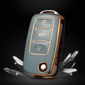 Nuova custodia per chiave auto in TPU per VW Volkswagen Polo Golf Passat Beetle Caddy T5 Up Eos Tiguan Skoda A5 SEAT Leon Altea accessori - Nuova custodia per chiave auto in TPU per VW Volkswagen Polo Golf Passat Beetle Caddy