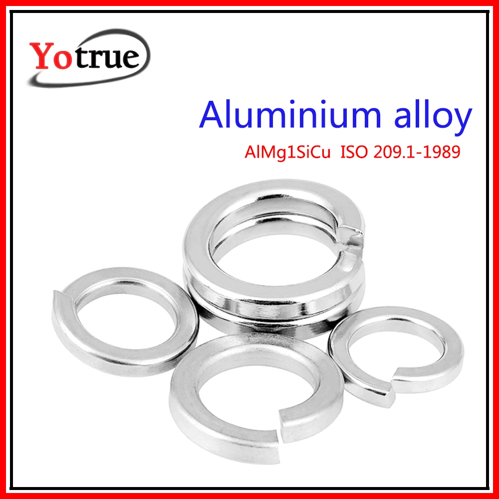 

50pcs/lot Aluminum alloy M10 M12 Elastic washer Spring washers DIN127 Open washer Pad Spring Lock Washer Elastic Gasket