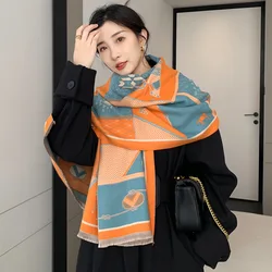 2022winter Warm Cashmere Scarves lady Shawls Wraps Pashmina Bufanda Female Blanket Lady Double-sided Scarf Echarpe