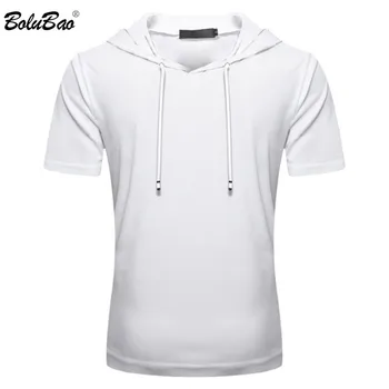 

BOLUBAO Brand Men's T-Shirt Simple Wild Hooded Men Tee Light Thin Breathable High Quality Sports Male EU Size T Shirts