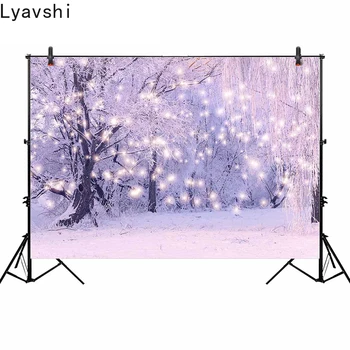 

Lyavshi backgrounds photography studio winter view Christmas snow halo decor professional backdrop Photography background