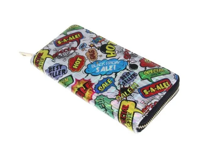 Xgravity European Laser Rainbow Colorful Wallet New Graffiti Ladies Long Purse Fashion Women Leisure PU Card Bags H018