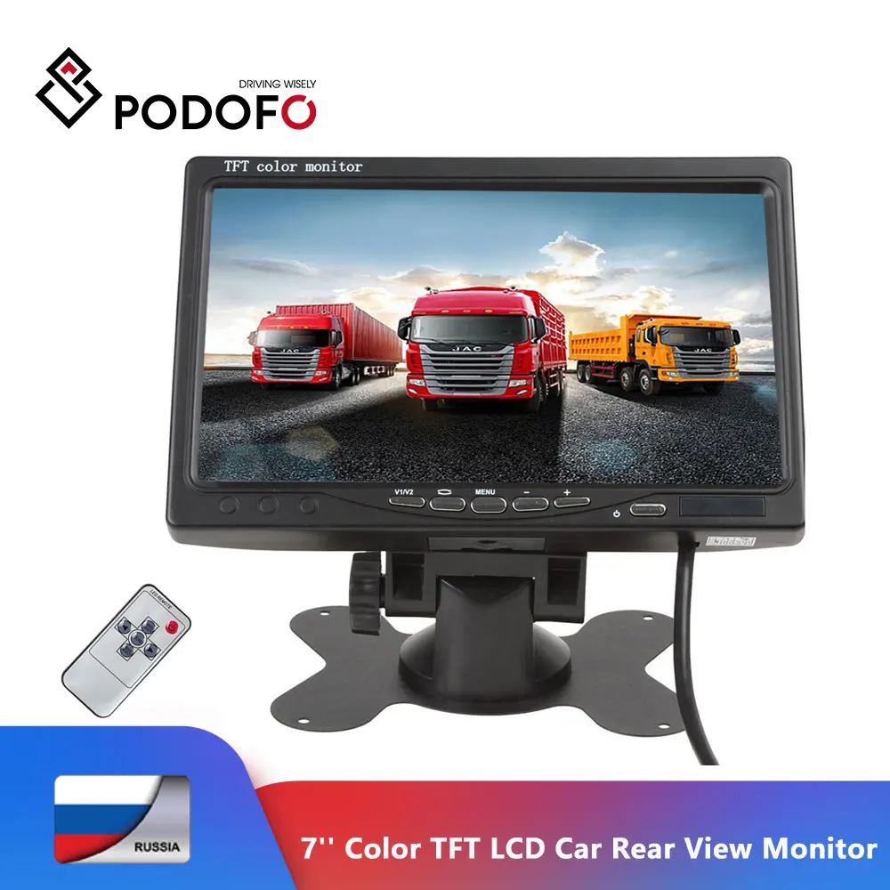 Podofo 7 ''цветной TFT ЖК-монитор заднего вида экран дисплея для автомобиля резервная камера Система помощи при парковке