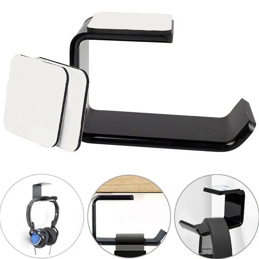 

Anti-scratch Wall Mount Simple Hook Headset Hanger Stand Headphone Holder Universal Display Under Desk Easy Install Durable