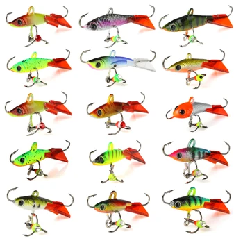 SPECIAL PROMO ❤️ 3pcs/lot Colorful Winter Ice Fishing Lure Balancer Balancer Hard Bait Pesca Tackle Barbed Treble Hook 3D Angry Eye For Trout - discount item 20% OFF Sports & Entertainment