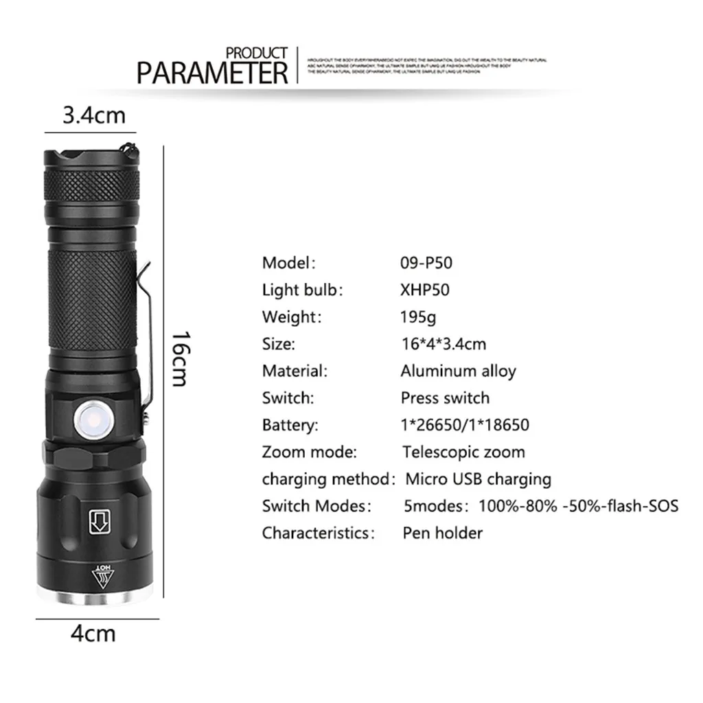 50000 люмен XLamp xhp70.2 самый мощный светодиодный фонарик usb Zoom факел xhp70 xhp50 18650 26650 фонарик с подзаряжаемой батарейкой