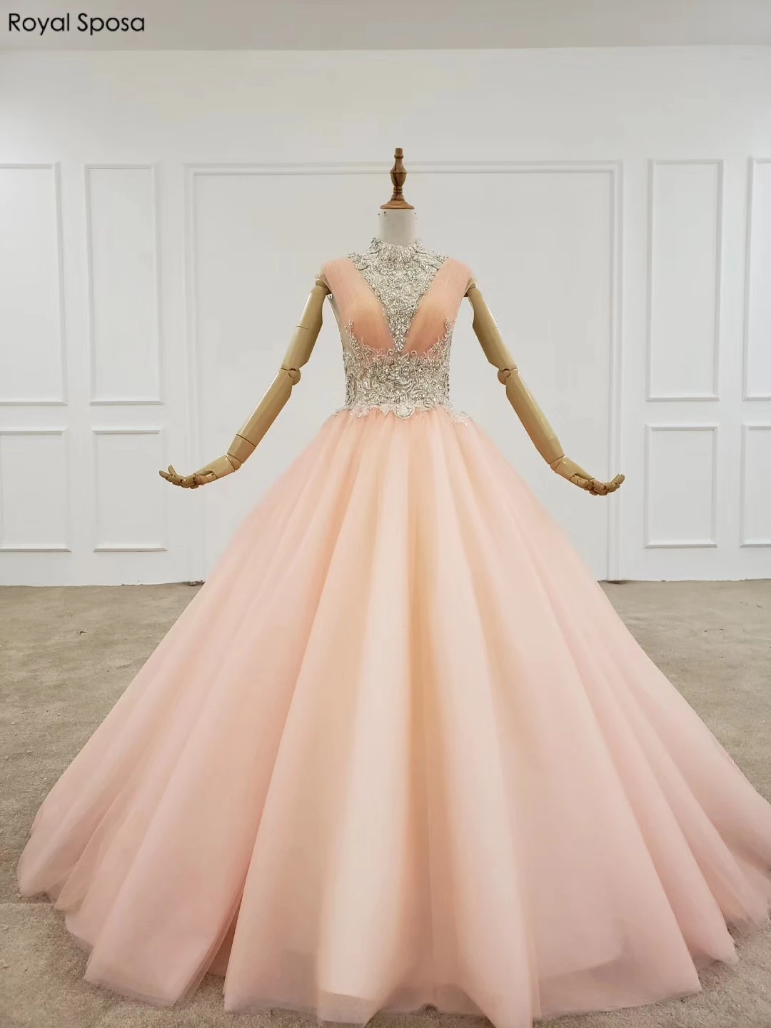 Королевский sposa пол Длина свадебное платье, лиф сердечком Свадебное платье