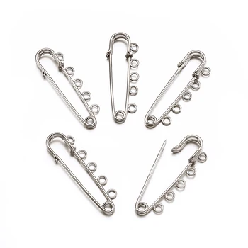 

5Pcs Iron Kilt Pins Safety Brooch Pins Jewelry Making Findings Accessories Platinum Color, about 16mm wide, 50mm long, hole: 3mm