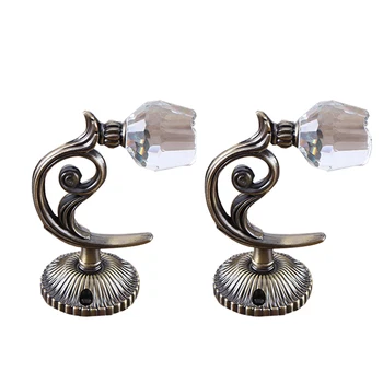 

1 Pair Retro European Crystal Glass Curtain Holdback Wall Zinc Alloy Curtain Hook Wall Hook Wall Hook Curtain Accessories Ha