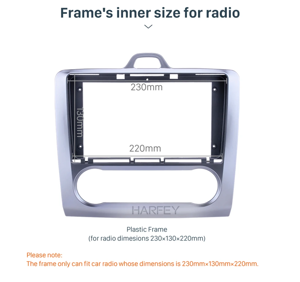 Harfey, 2din, рамка для автомобильного радио, 9 дюймов, стерео пластина для 2009 FORD FOCUS в приборной панели, комплект для крепления, накладка, без зазора, установка
