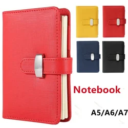 Agenda en cuir à feuilles mobiles A5 A6 A7, carnet de poche, couverture en cuir PU, papeterie fournitures scolaires et de bureau pour étudiants 