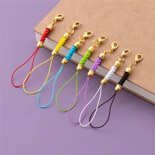 

CKN Wholesale Color DIY Mobile Phone Lanyard Gold Silver Lanyard Corn Braided Short Rope U Disk Doll Creative Gift Accessories