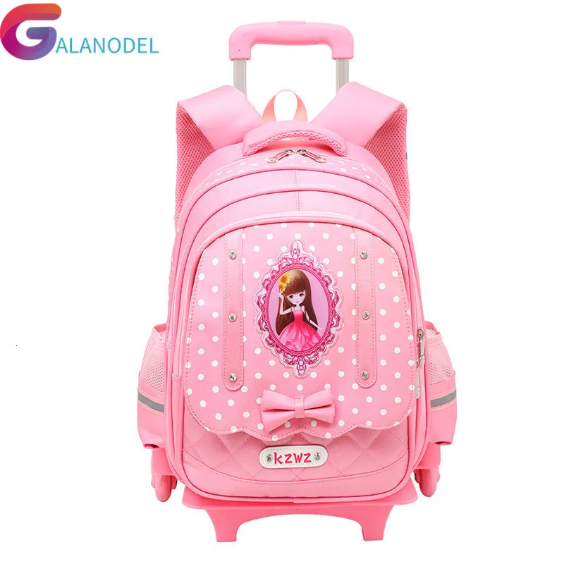 

Girls Backpack Removable Children School Bags 2/6 Wheels for Princess boys Trolley Backpack Kids Climbing stairs Wheeled Bag