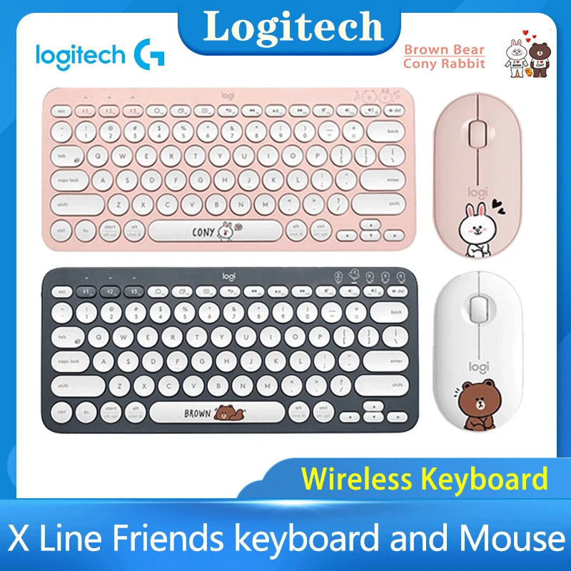 Logitech Keyboard Mouse Multi Device Bluetooth Wireless Gaming Mini Conyrabbit Brownbear For Mac Chrome Windows Ios Android K380 Keyboards Aliexpress