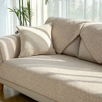 

Modern Home Decor Sofa Cover Linen Woven Non-slip Case For Sofa Sofa Sofa Pure Couch Color For Towel Cover Living Room Seater