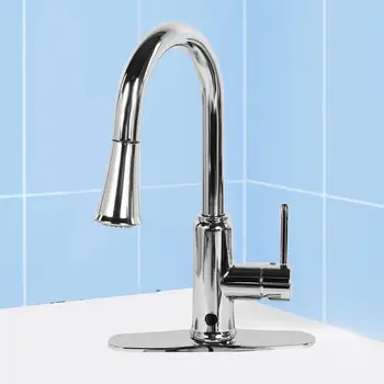 

Sink Faucet Pull Down Sprayer Hot&Cold Mixing Sensor Chrome-plated Thread Kitchen Faucets 360 degree Rotation Faucet