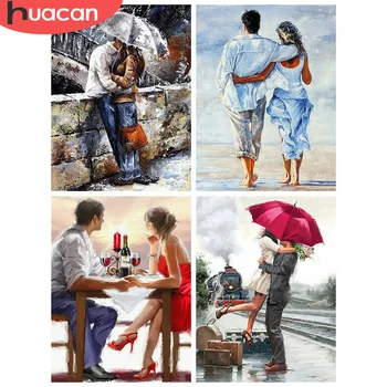

HUACAN 5D Diamond Painting Couple Full Square Diamond Embroidery Portrait Diamond Mosaic Pictures Of Rhinestones Wall Art