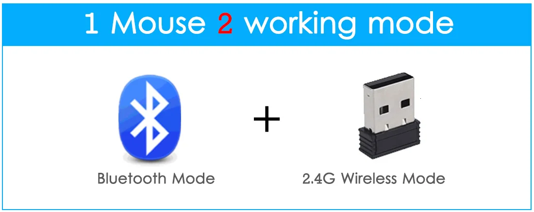 Dual Mode Bluetooth Mouse + 2.4G Wireless Mouse