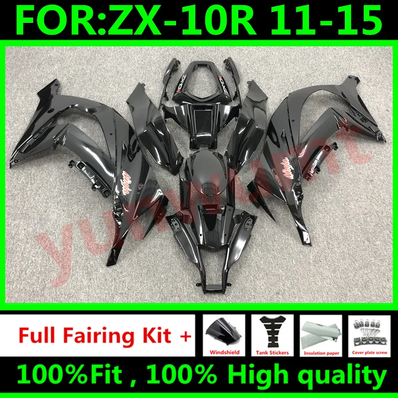 ABS литьевая пресс-форма полные Обтекатели для Kawasaki ZX-10R ZX10R 2011 - 2015 11 12 13 14 15 черные