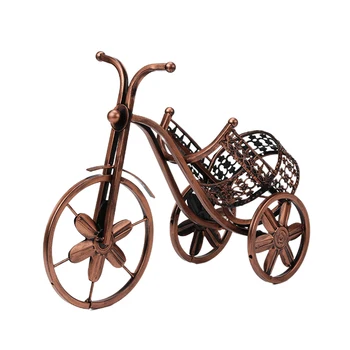 

Tricycle Shaped Home Decor Ornaments Retro Iron Accessories Living Room Wine Bottle Holder Bar Coffee Shops Office Storage Rack