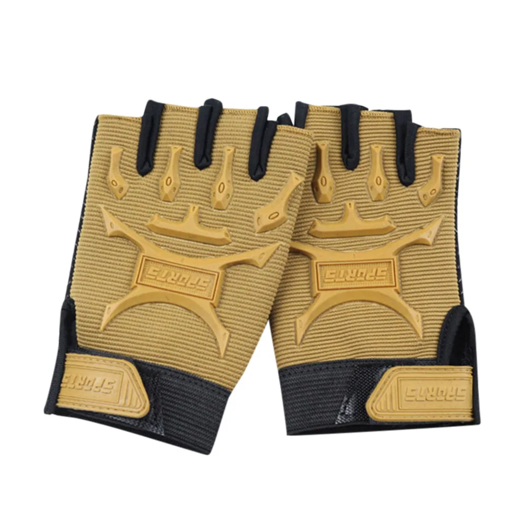 Детские спортивные перчатки для тренировок с поддержкой запястья для фитнеса зимние велосипедные перчатки handschoenen без пальцев luvas - Цвет: Yellow