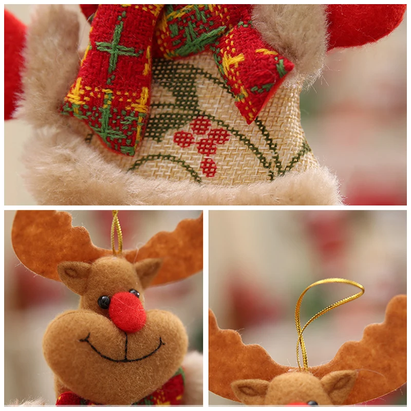 Happy New Year Christmas Ornaments DIY Xmas Gift Santa Claus Snowman Tree Pendant Doll Hang Decorations for Home Noel Natal christmas decorations