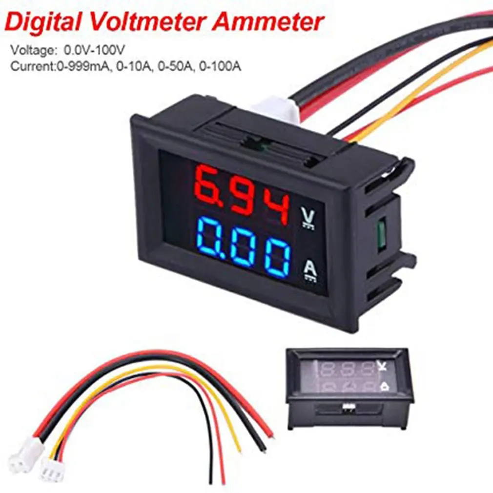 DC0-100V 100A Led Dc двойной дисплей цифровой измеритель напряжения и тока с тонкой настройкой цифрового напряжения Амперметр Прямая поставка