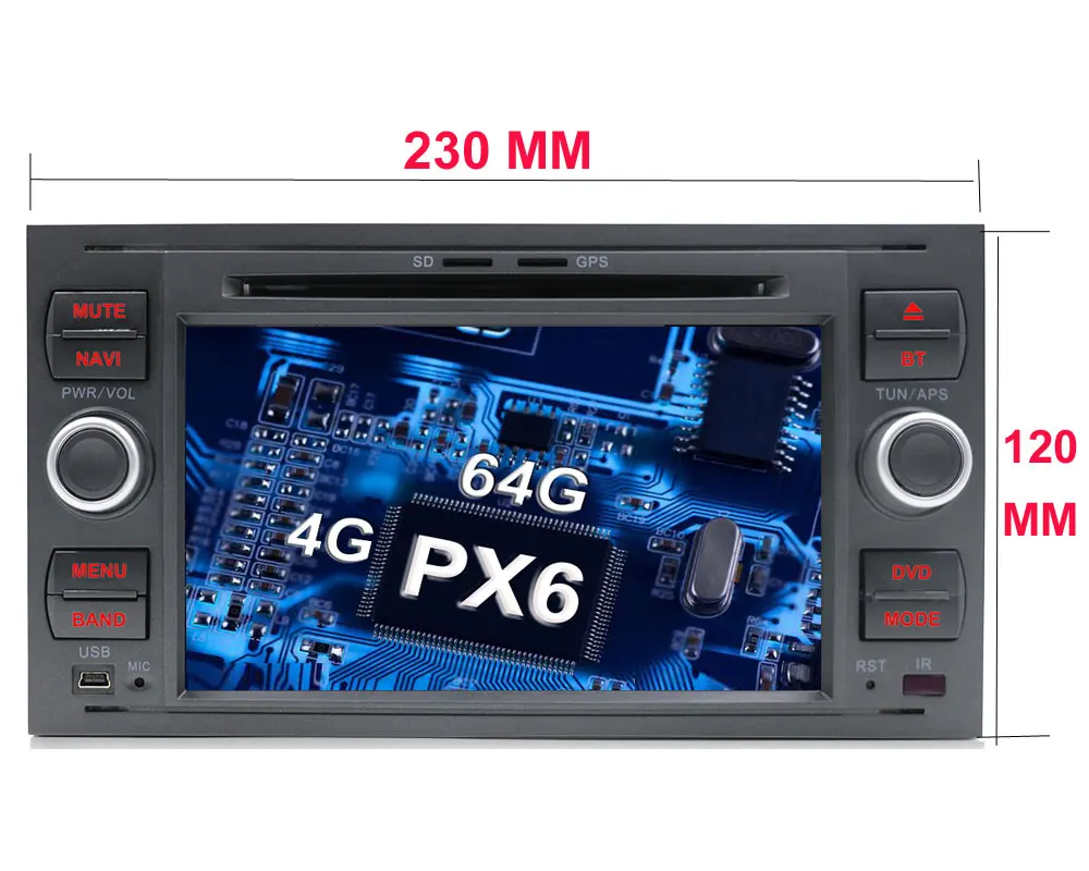 

4G RAM+64G ROM 2 Din Car dvd gps stereo For Ford Transit Focus Connect S-MAX Kuga Mondeo In dash Autoradio Wifi Online Map DAB+