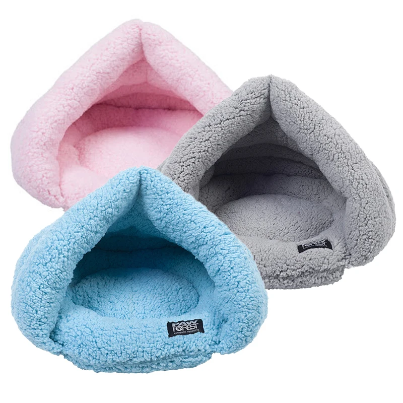 Winter Warm Pets Mat3 Colors Soft Fleece Thicken Nest Pet Cat Small Dogs Puppy Kennel Bed Kitten Cave Sleeping Bag Puppy House