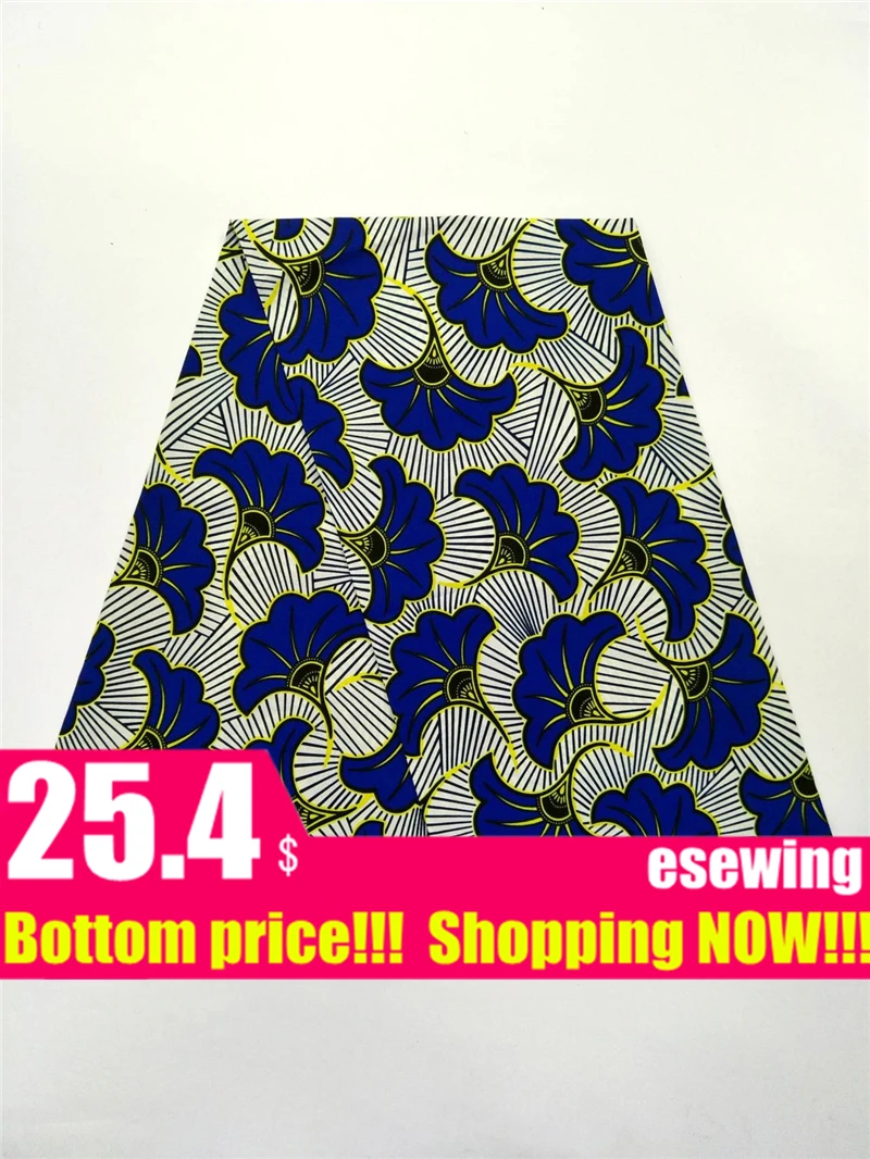 New African real wax print fabric 6 yards Cotton Ankara Nigeria Ghana dutch real wax for patchwork sewing african dresses 12103 - Цвет: 35