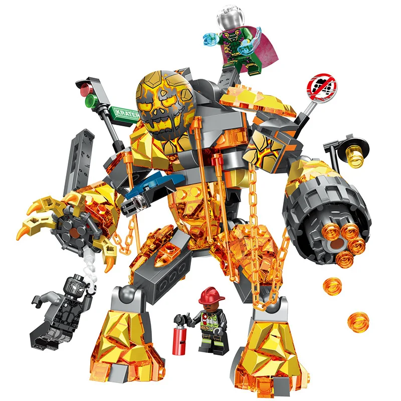 

New Molten Man Battle Compatible With Legoinglys Marvel Super Heroes Model 76128 Building Blocks Boys Birthdays Gifts Toys