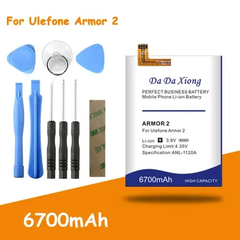 

High Capacity 6700mAh battery For Ulefone Armor 2 Phone Replacement batteria + free tools