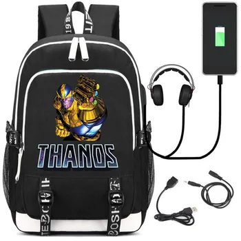 

New Hot Avengers Ironman W/USB Fashion Port and Lock /Headphone Backpack Bag Casual Travel School Bag Teenager Laptop Bag