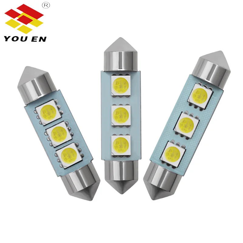YOUEN C5W 5050 3 Smd 3Smd 36 мм 39 41 Dc 12 В гирлянда внутренняя купольсветильник лампа