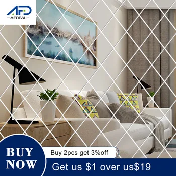 

DIY 3D Mirror Wall Stickers Diamonds Triangles Acrylic Wall Mirror Stickers for Kids Room Living Room Home Decoration 58Pcs
