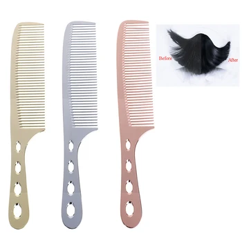 

1PC Ultra-thin Antistatic Barbers Comb Metal Aluminum Steel Brush Professional Salon Hair Styling Hairdressing Beauty Tools